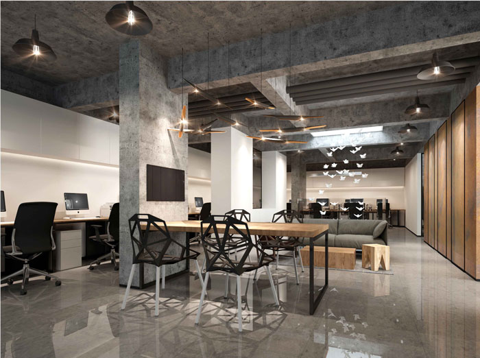1500平方躍層辦公室二層辦公區(qū)域設(shè)計(jì)方案效果圖