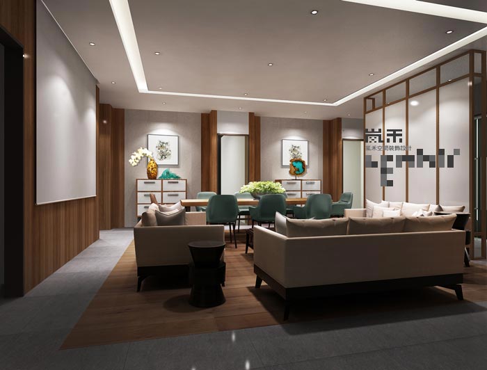 1000平方大型創(chuàng)意辦公室會客廳裝修設計案例效果圖