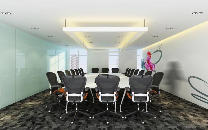 2600平方大型辦公室會議室裝修設(shè)計案例效果圖