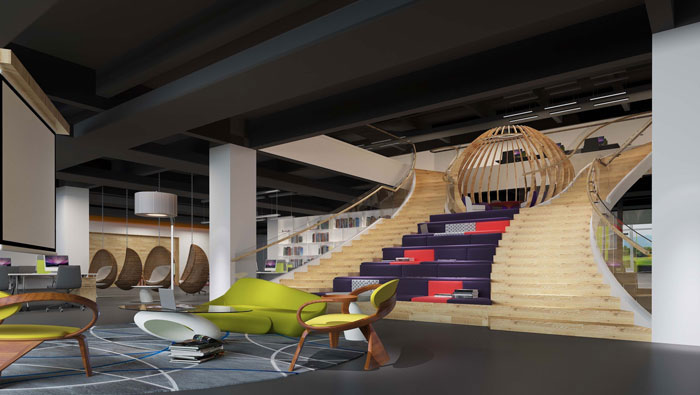 1800平方大型創(chuàng)意辦公室裝修設計案例