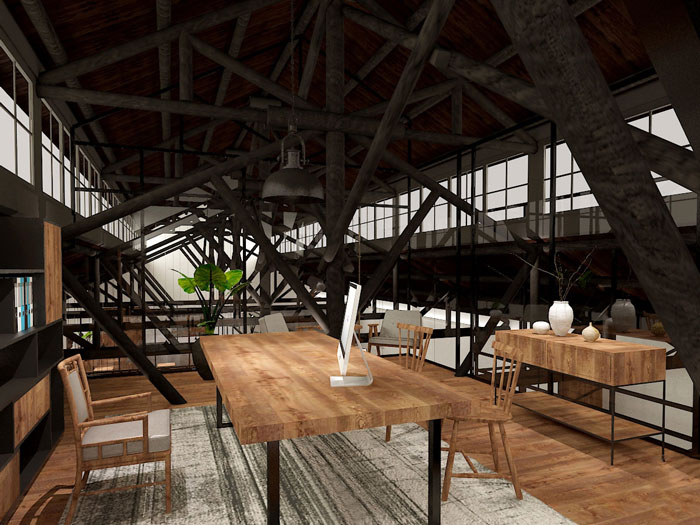 服飾設計公司總經理辦公室裝修設計案例效果圖