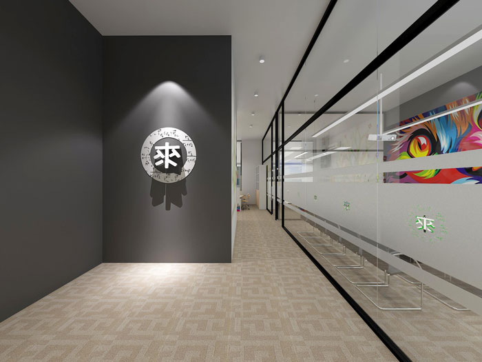 530平方中型創(chuàng)意辦公室進(jìn)門區(qū)域裝修設(shè)計(jì)案例效果圖