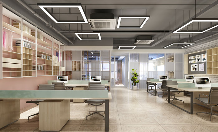 450平方中小型創(chuàng)新辦公室辦公區(qū)域裝修設(shè)計(jì)案例效果圖