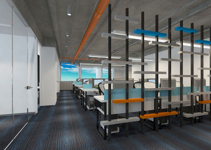 310平方小型辦公室辦公區(qū)域裝修設(shè)計案例效果圖