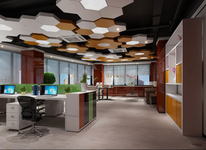 750平方中型辦公室C區(qū)辦公區(qū)域裝修設(shè)計案例效果圖