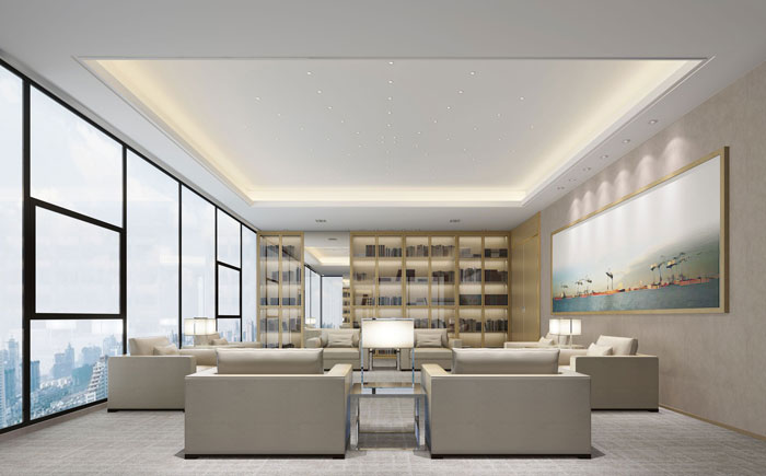 1200平方廣告公司辦公室接待區(qū)域裝修設(shè)計(jì)案例效果圖