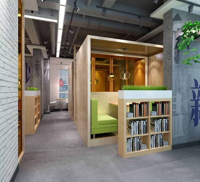 640平方中型辦公室休息區(qū)域裝修設(shè)計(jì)案例效果圖