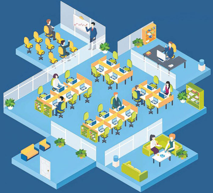 開放式辦公空間效果圖