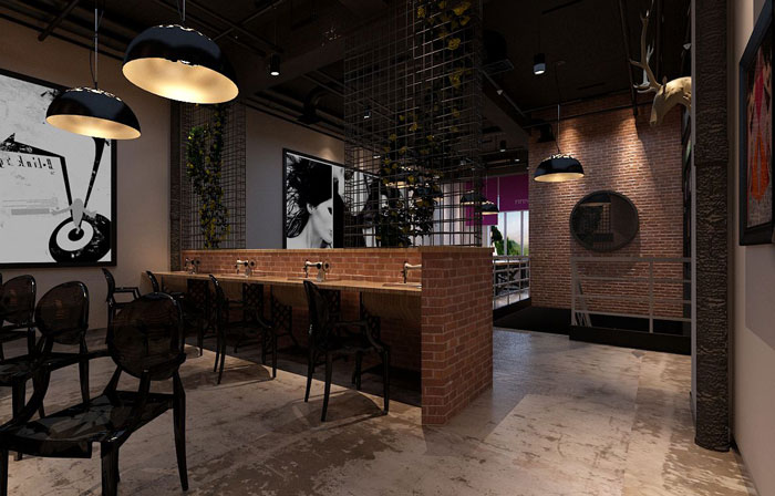 500平方LOFT風格辦公室工作區(qū)域裝修設計案例效果圖