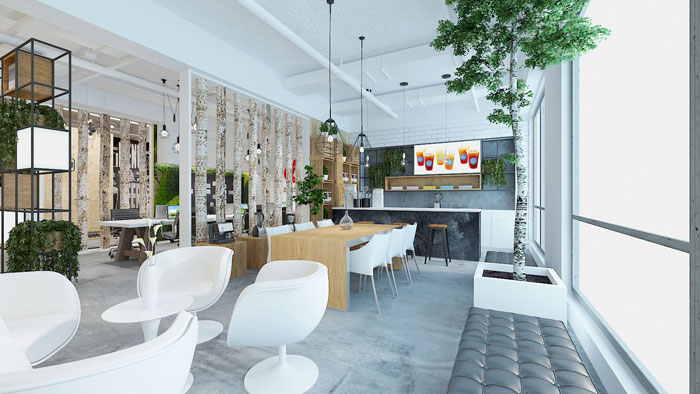 450平方電子商務(wù)辦公室茶水間軟裝設(shè)計(jì)效果圖