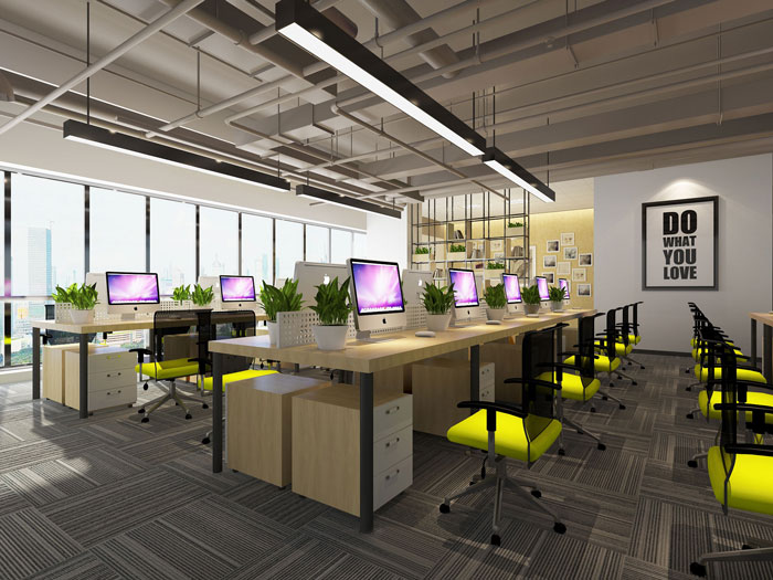 600平方乳業(yè)公司辦公室辦公區(qū)域軟裝設計效果圖