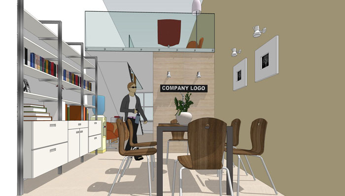 90平方loft風(fēng)格辦公室進(jìn)門區(qū)域裝修設(shè)計(jì)案例效果圖