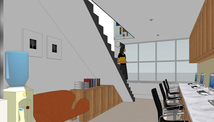 90平方loft風(fēng)格辦公室樓梯區(qū)域裝修設(shè)計(jì)案例效果圖