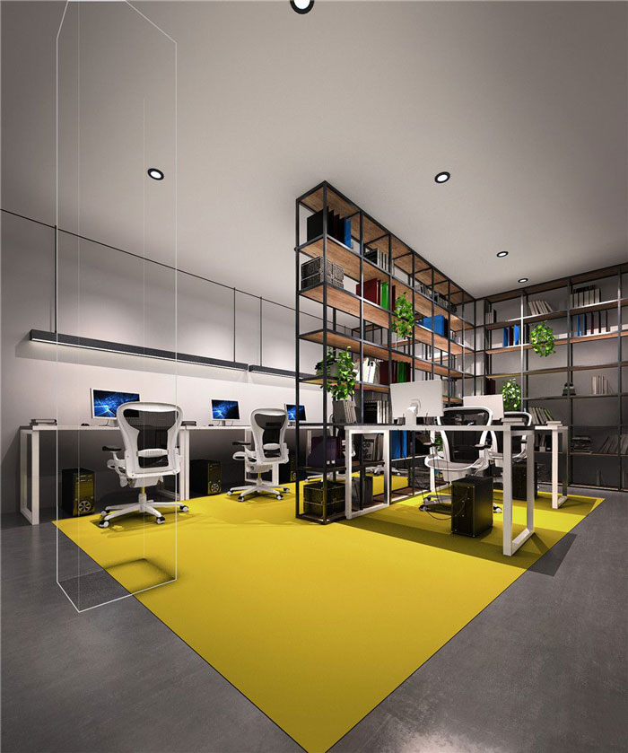 1286平方大型辦公室辦公區(qū)域裝修設計案例效果圖
