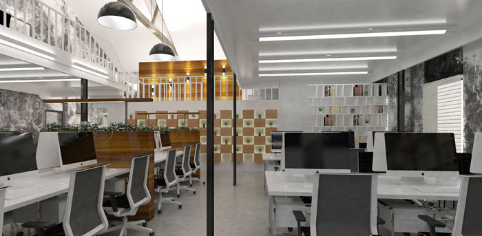 1000平方辦公室辦公區(qū)域軟裝設計方案效果圖