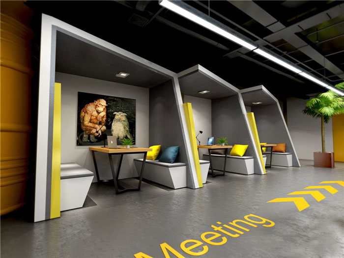 1450平方辦公室洽談區(qū)域軟裝設(shè)計方案效果圖