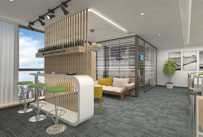 270平方現(xiàn)代簡約辦公室會客區(qū)域裝修設(shè)計(jì)案例效果圖