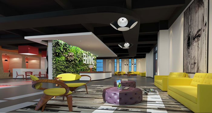 辦公室前臺裝修設計效果圖