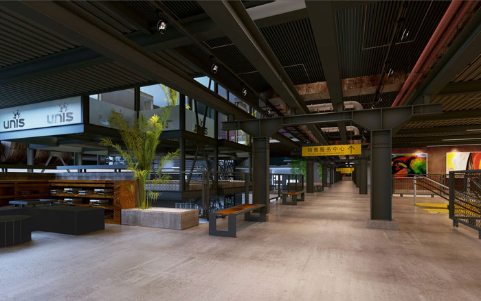 1700平方工業(yè)風(fēng)辦公室動(dòng)線裝修設(shè)計(jì)案例效果圖