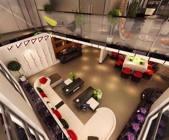 150平方loft風(fēng)格辦公室二樓區(qū)域裝修設(shè)計案例效果圖