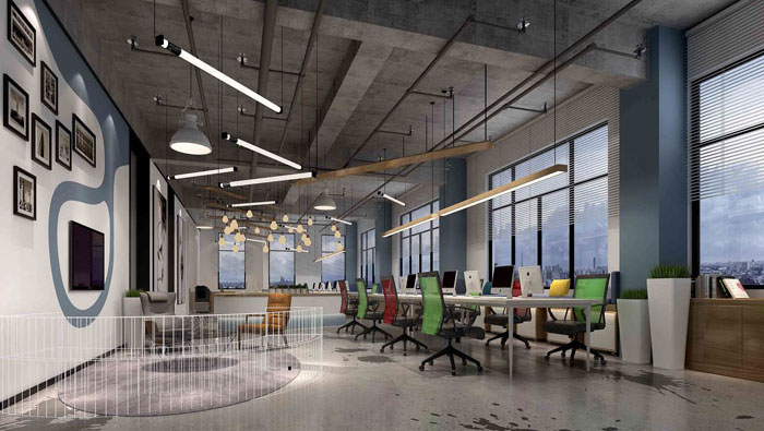 1000平方工業(yè)風辦公室裝修設(shè)計案例