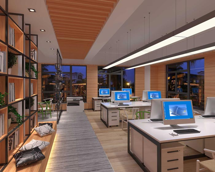 330平方創(chuàng)業(yè)公司辦公室辦公區(qū)域裝修設(shè)計(jì)案例效果圖