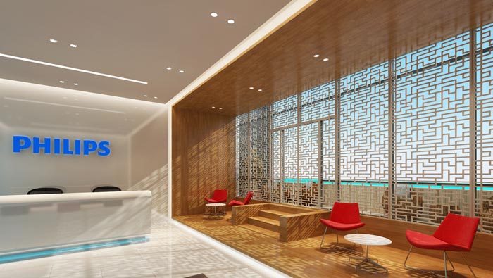 2600平方無人機(jī)公司辦公樓前臺裝修設(shè)計案例效果圖