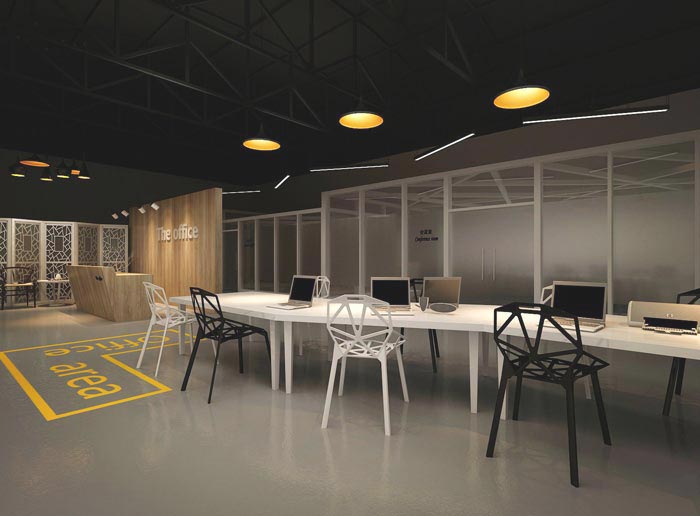 450平方設計事務所辦公室前臺裝修設計案例效果圖