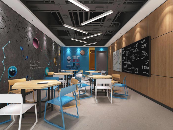 國際教育辦公室教室裝修設(shè)計案例效果圖