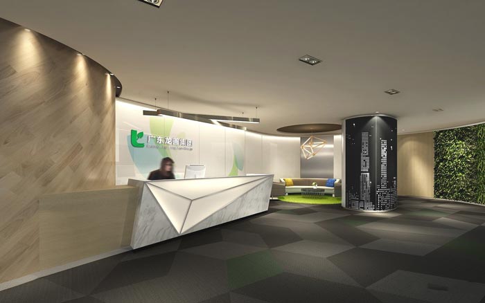 金融咨詢服務(wù)公司辦公室前臺(tái)裝修設(shè)計(jì)效果圖