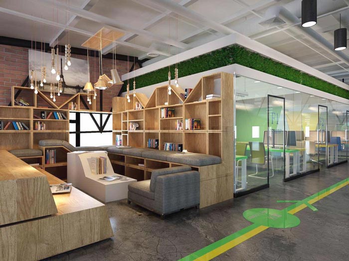 簡約時(shí)尚辦公室休息區(qū)域裝修設(shè)計(jì)案例效果圖