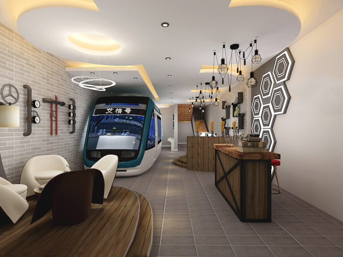 小型時尚辦公室前臺裝修設(shè)計案例效果圖