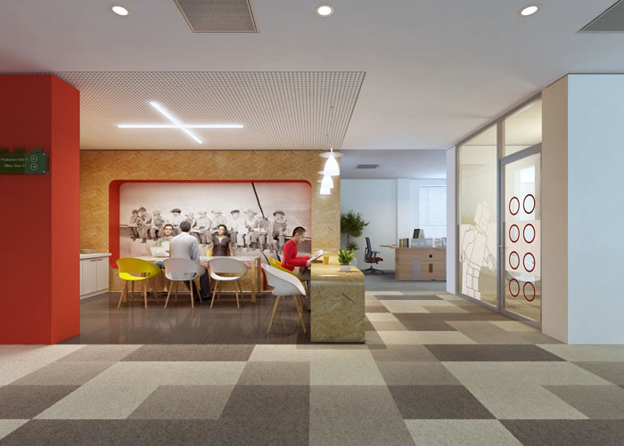 時尚簡約辦公室茶水間裝修設(shè)計案例效果圖