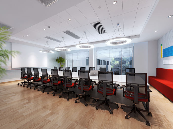 時尚簡約辦公室會議室裝修設(shè)計案例效果圖