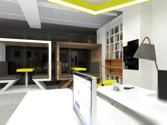 小型動(dòng)畫(huà)設(shè)計(jì)工作室接待區(qū)域裝修設(shè)計(jì)效果圖