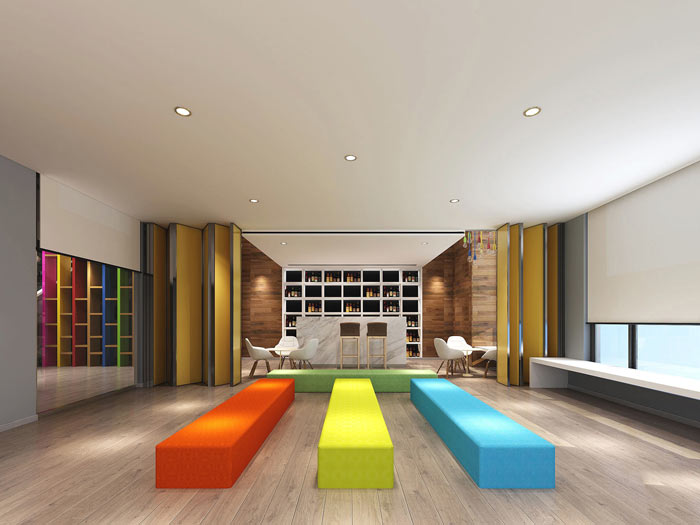 時尚簡約辦公室休息區(qū)域裝修設(shè)計案例效果圖