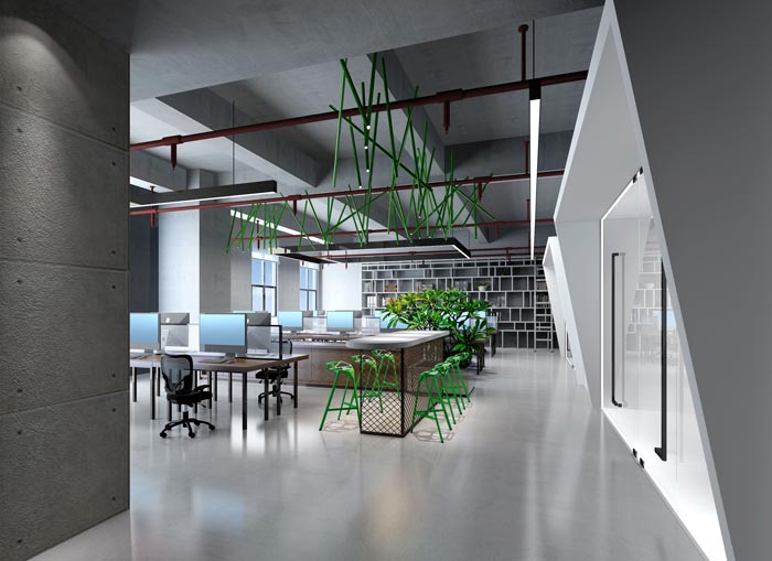 消費(fèi)金融公司辦公室辦公區(qū)域裝修設(shè)計(jì)案例效果圖