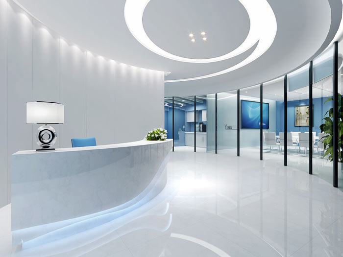 廣告策劃公司辦公室前臺裝修設(shè)計效果圖