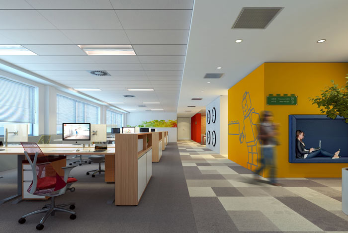 網(wǎng)絡(luò)營銷公司辦公空間裝修設(shè)計(jì)效果圖