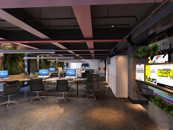 2200平方廠房辦公區(qū)域裝修設(shè)計(jì)效果圖