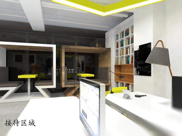 動(dòng)漫公司辦公室接待區(qū)域軟裝設(shè)計(jì)方案效果圖