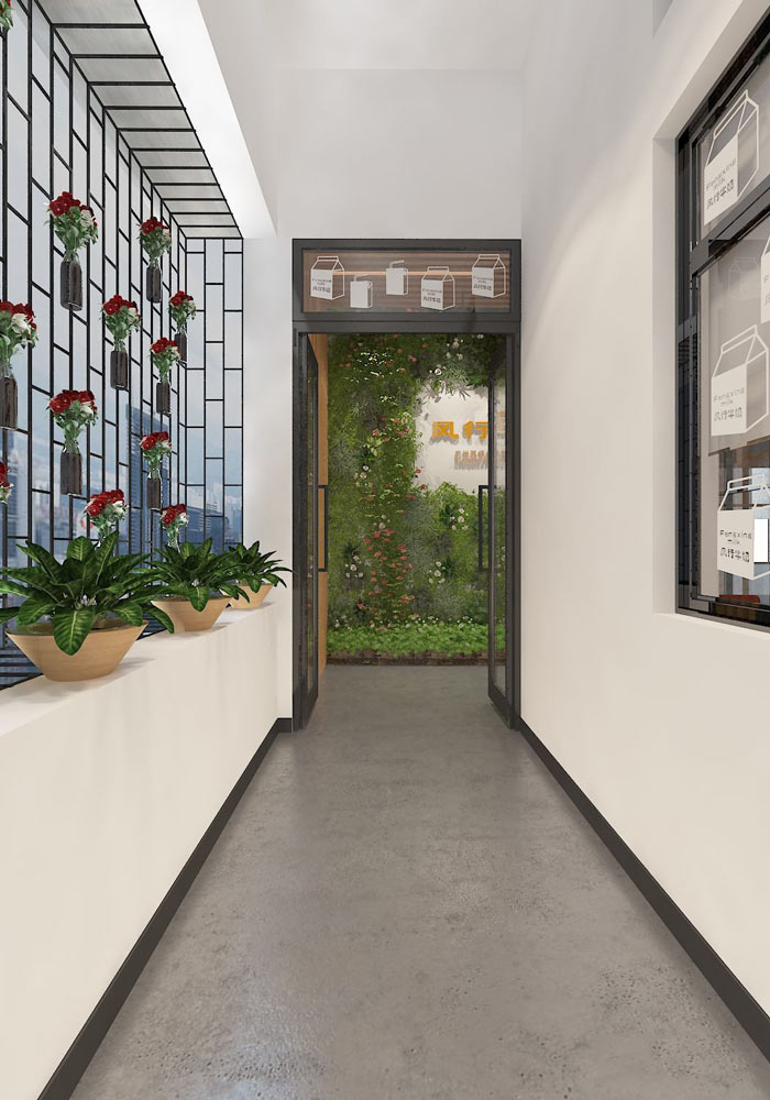 廠房loft風(fēng)格辦公室進(jìn)門(mén)區(qū)域裝修設(shè)計(jì)案例效果圖