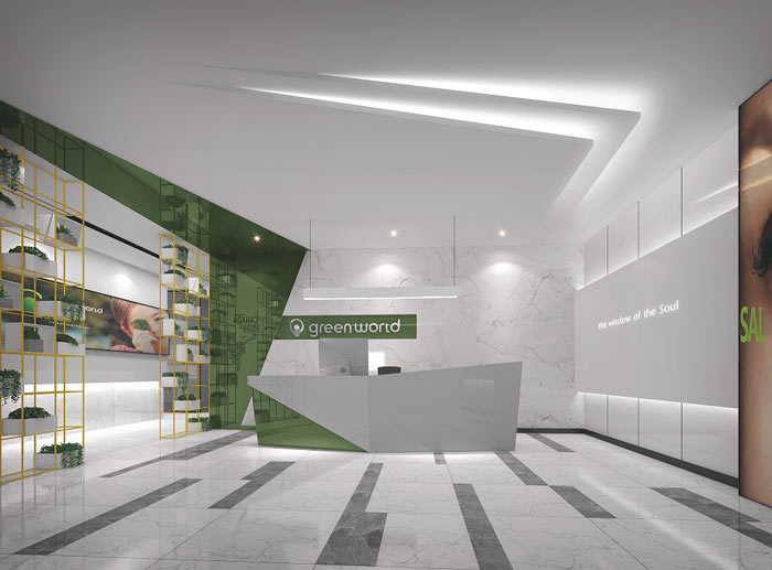 創(chuàng)業(yè)公司辦公室前臺(tái)裝修設(shè)計(jì)案例效果圖