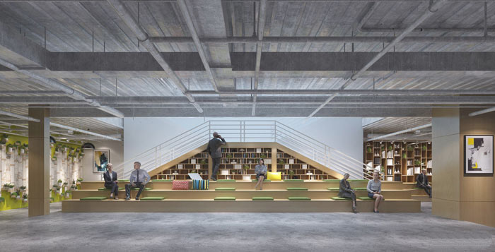 垂直電子商務辦公室休息區(qū)域裝修設計案例效果圖