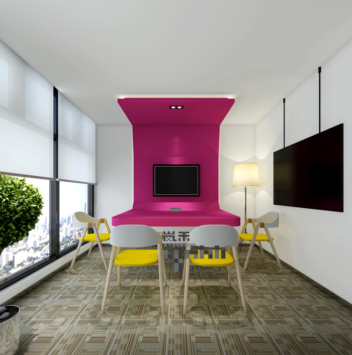 狄邦教育辦公室接待區(qū)域裝修設計案例效果圖