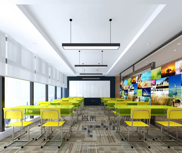 狄邦教育辦公室教室裝修設計案例效果圖