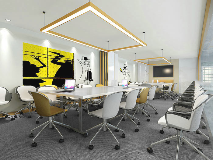 傳媒學(xué)院辦公室會議室裝修設(shè)計案例效果圖