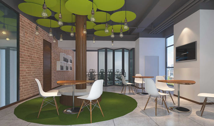 廣告代理公司辦公室休息區(qū)域裝修設計案例效果圖