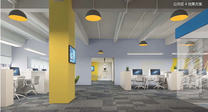 機(jī)器人科技公司辦公室動(dòng)線裝修設(shè)計(jì)案例效果圖