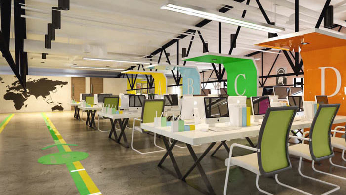 1100平方工業(yè)風辦公室裝修設(shè)計案例